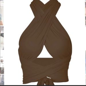 Brown Wrap Top / HEIRESS BEVERLY HILLS / NWT